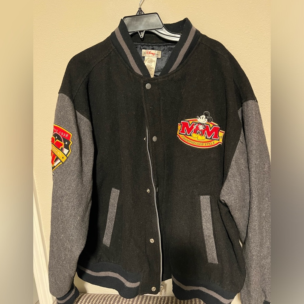 Vintage Mickey Mouse Championship Style XL Disney Bomber Vasity Jacket
